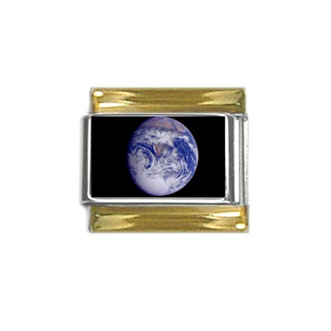 Earth from Space Gold Trim Italian Charm (9mm) from UrbanLoad.com Front