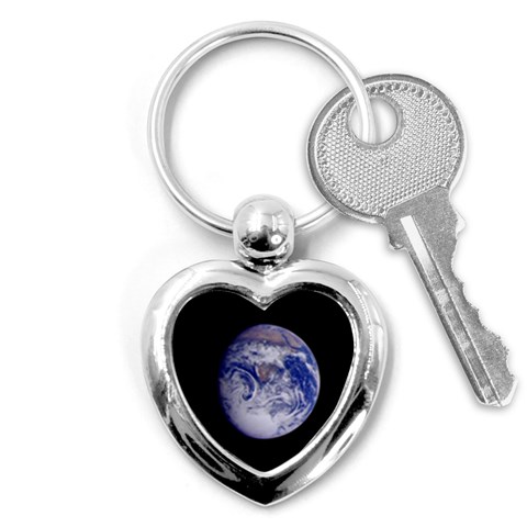 Earth from Space Key Chain (Heart) from UrbanLoad.com Front