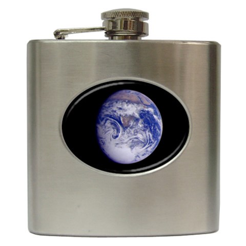Earth from Space Hip Flask (6 oz) from UrbanLoad.com Front