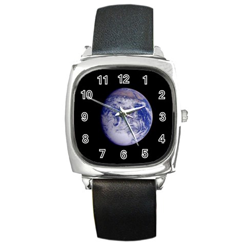 Earth from Space Square Metal Watch from UrbanLoad.com Front