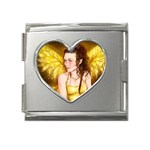 Pixie Calla Lily  Mega Link Heart Italian Charm (18mm)