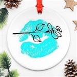 Blue lip decal Ornament (Round)