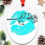 Blue lip decal Ornament (Oval)