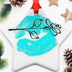 Blue lip decal Ornament (Star)