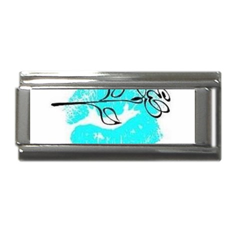 Blue lip decal Superlink Italian Charm (9mm) from UrbanLoad.com Front