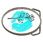 Blue lip decal Belt Buckle