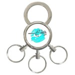 Blue lip decal 3-Ring Key Chain