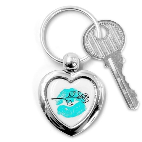 Blue lip decal Key Chain (Heart) from UrbanLoad.com Front