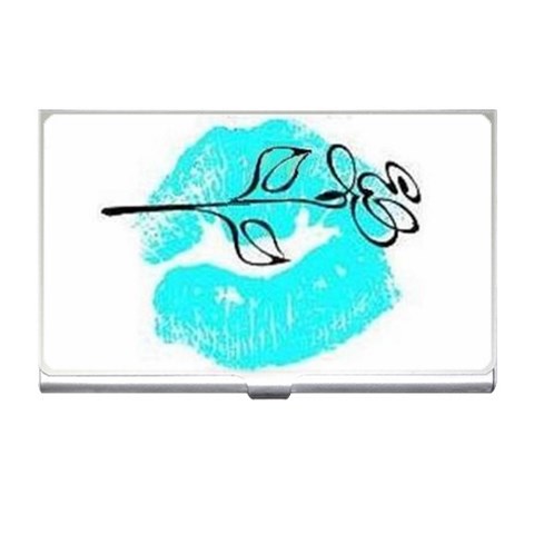 Blue lip decal Business Card Holder from UrbanLoad.com Front