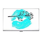 Blue lip decal Business Card Holder