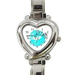 Blue lip decal Heart Italian Charm Watch