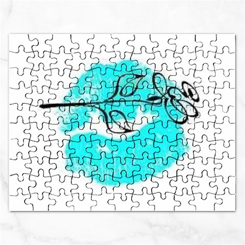 Blue lip decal Jigsaw Puzzle (Rectangular) from UrbanLoad.com Front