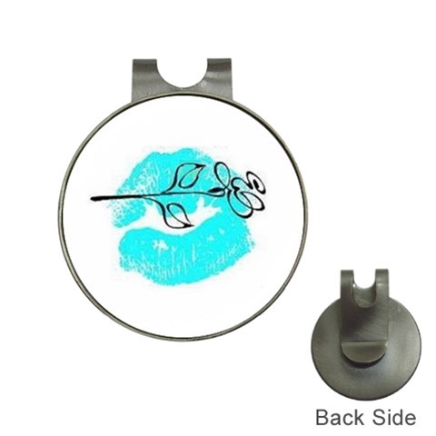 Blue lip decal Golf Ball Marker Hat Clip from UrbanLoad.com Front