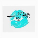 Blue lip decal Glasses Cloth