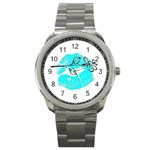 Blue lip decal Sport Metal Watch