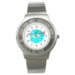 Blue lip decal Stainless Steel Watch