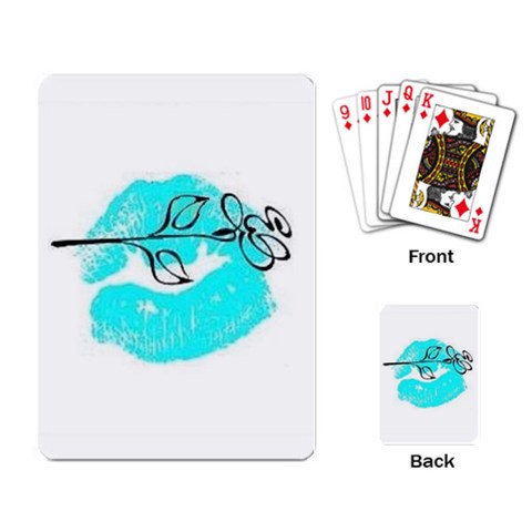 Blue lip decal Playing Cards Single Design from UrbanLoad.com Back