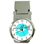 Blue lip decal Money Clip Watch