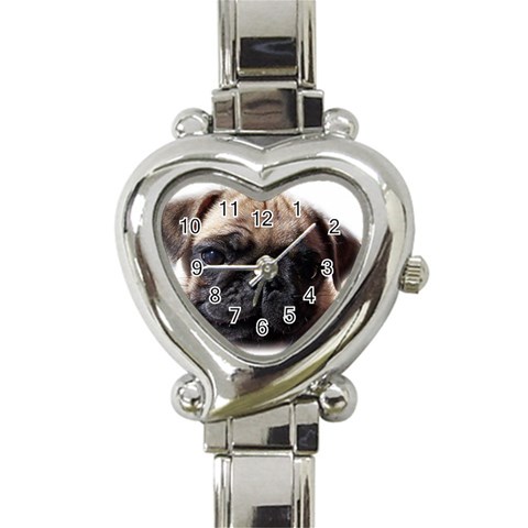 PUG Heart Italian Charm Watch from UrbanLoad.com Front