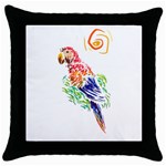 Scarlet Macaw Throw Pillow Case (Black)