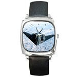 STEALTH FIGHTER - Quality Square Unisex Leather Strap Watch