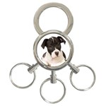 American Staffordshire Puppy 3-Ring Key Chain