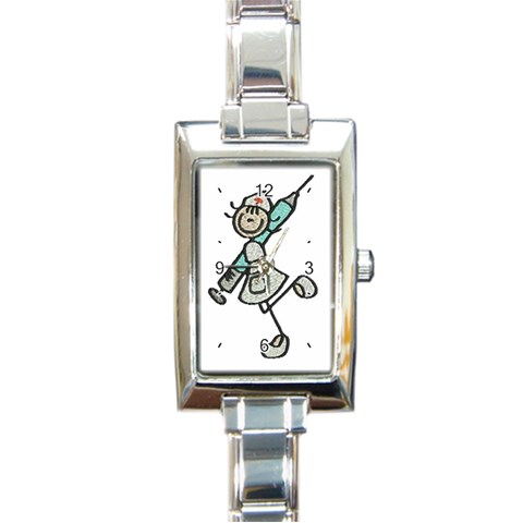 nurse stick Rectangular Italian Charm Watch from UrbanLoad.com Front