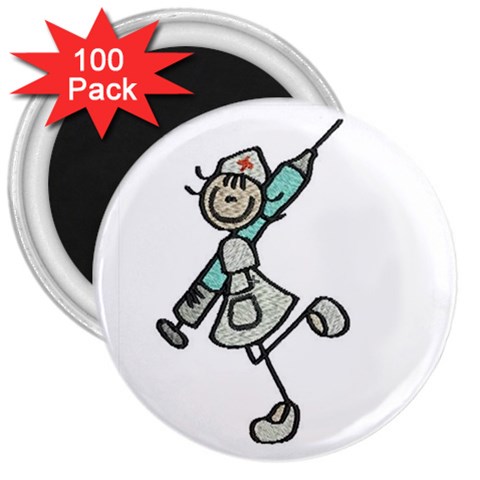 nurse stick 3  Magnet (100 pack) from UrbanLoad.com Front
