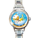 sxmas03 Round Italian Charm Watch