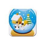 sxmas03 Rubber Square Coaster (4 pack)