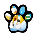 sxmas03 Magnet (Paw Print)
