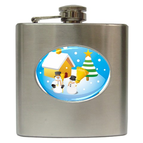 sxmas03 Hip Flask (6 oz) from UrbanLoad.com Front