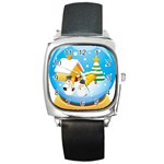 sxmas03 Square Metal Watch