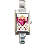 heart005 Rectangular Italian Charm Watch