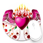heart005 Round Mousepad
