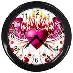 heart005 Wall Clock (Black)