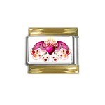 heart005 Gold Trim Italian Charm (9mm)