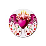 heart005 Rubber Coaster (Round)