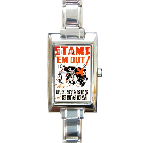 Stamp  em out Rectangular Italian Charm Watch from UrbanLoad.com Front