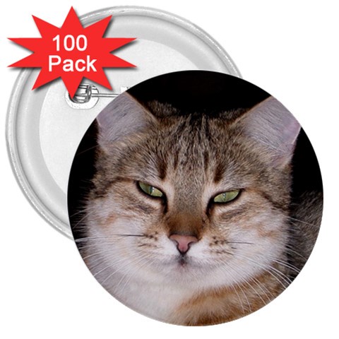 Cat 3  Button (100 pack) from UrbanLoad.com Front