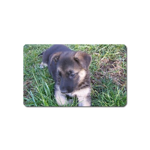 German Shepherd Puppy Magnet (Name Card) from UrbanLoad.com Front