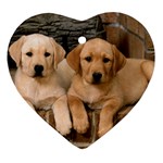 Labrador  Puppy 2 Ornament (Heart)
