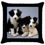 Border Collie Puppies Throw Pillow Case (Black)