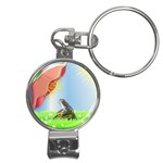 Flower & Frog Nail Clippers Key Chain