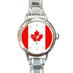 CANADA FLAG National Canadian Gifts Round Charm Watch