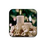white candles (600x600) Rubber Coaster (Square)