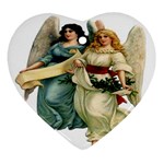 christmas angels (600x600) Ornament (Heart)