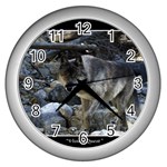 Vision Quest Grey Wolf Wall Clock (Silver)