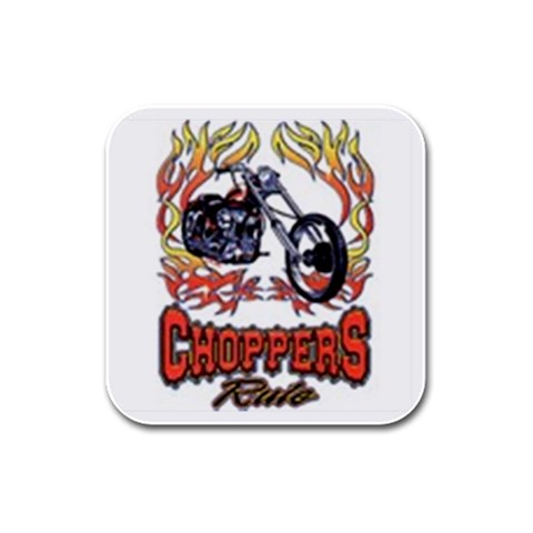 Choppers rule personalized gifts Rubber Square Coaster (4 pack) from UrbanLoad.com Front