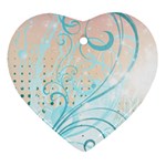 Pink Blue Pattern Heart Ornament (Two Sides)